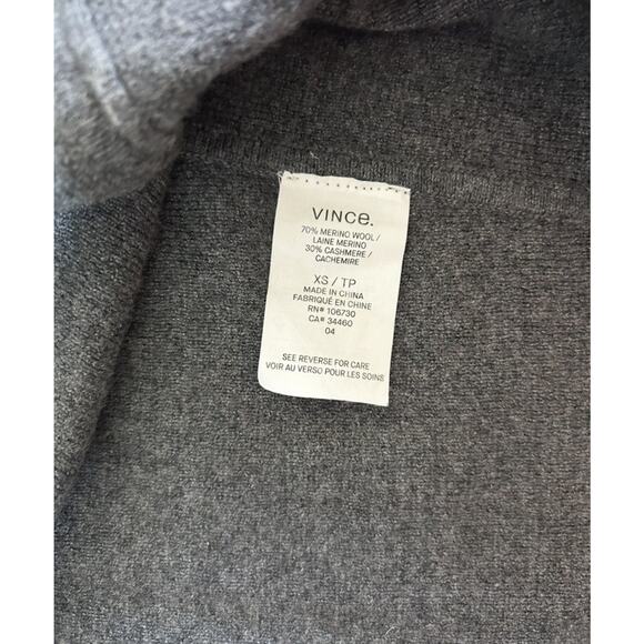 VINCE Women’s Merino Wool Cashmere Sweater Gray Lace Up Detail Size XS - Picture 4 of 5